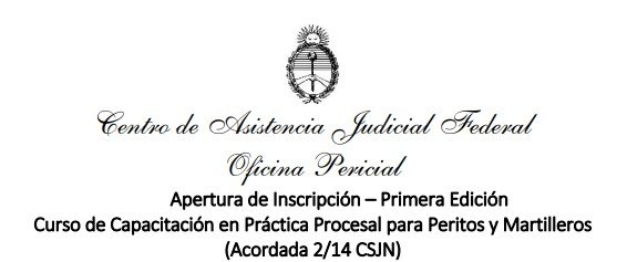 Curso obligatorio para Peritos y Martilleros: inscripción abierta